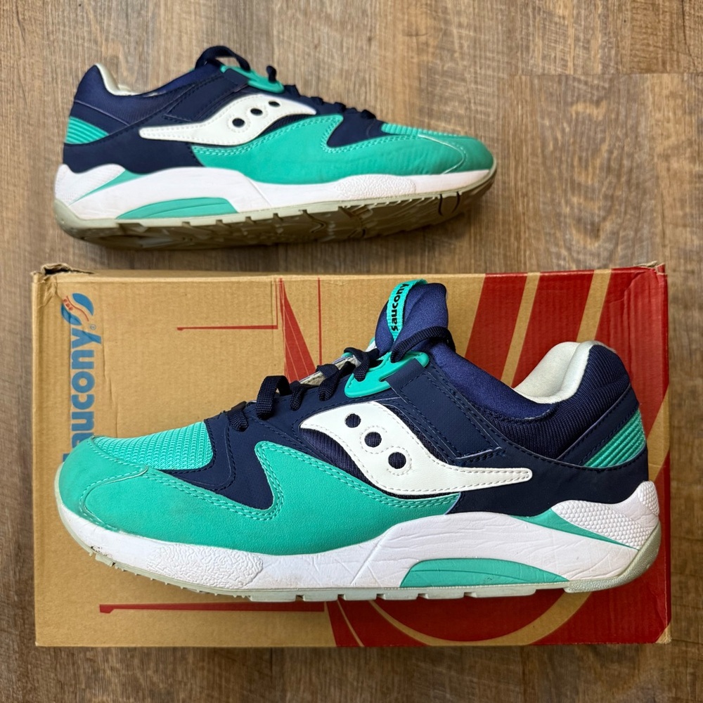 Saucony Grid 9000 Navy Blue Mint Green